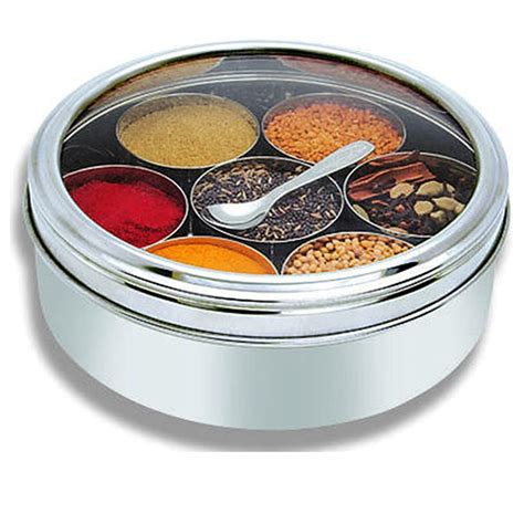 king international stainless steel spice box|King International Stainless Steel Indian Spice Box (Container .